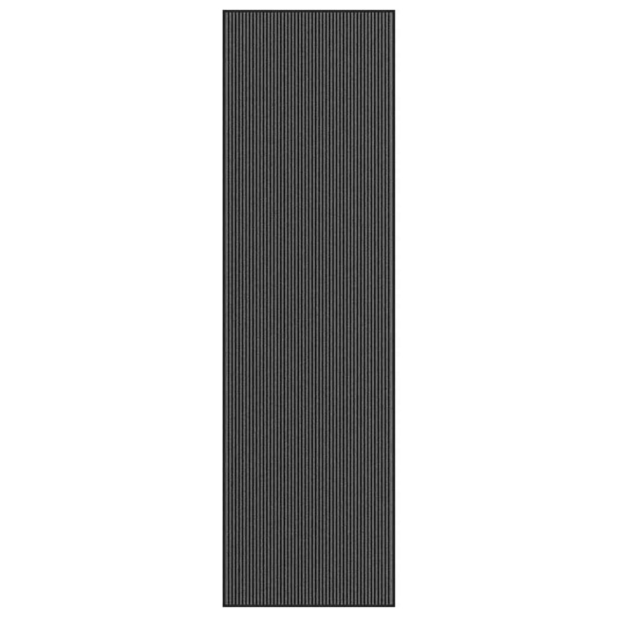 VIDAXL Paillasson noir et gris a rayures 115x400 cm