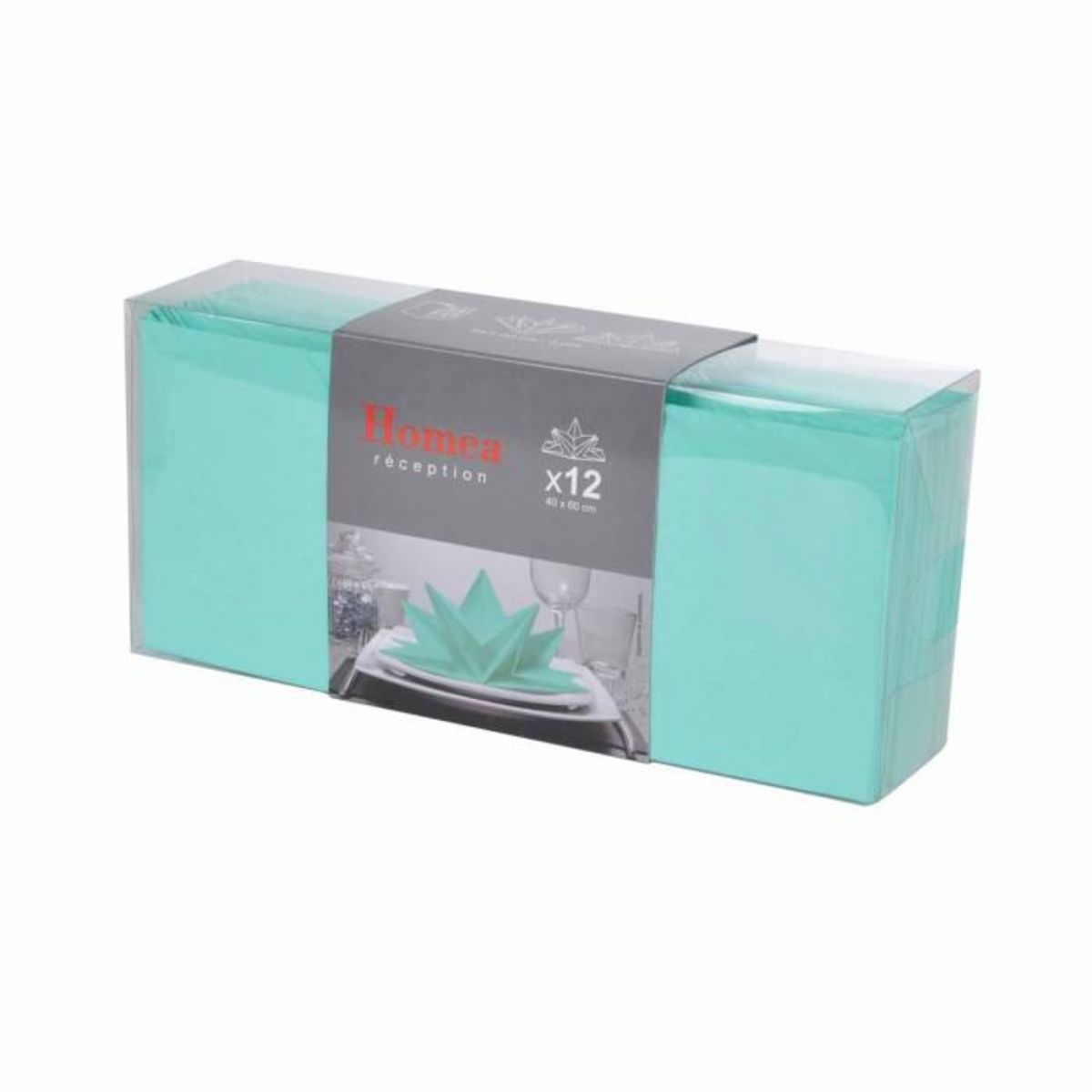 Paris Prix Lot de 12 Serviettes en Papier  Pré Pliées  40x60cm Menthe