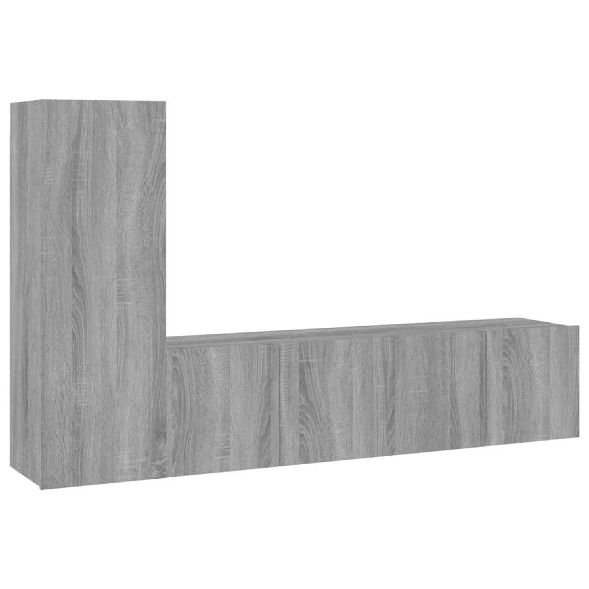 VIDAXL Ensemble de meubles TV 3 pcs Sonoma gris Bois d'ingenierie