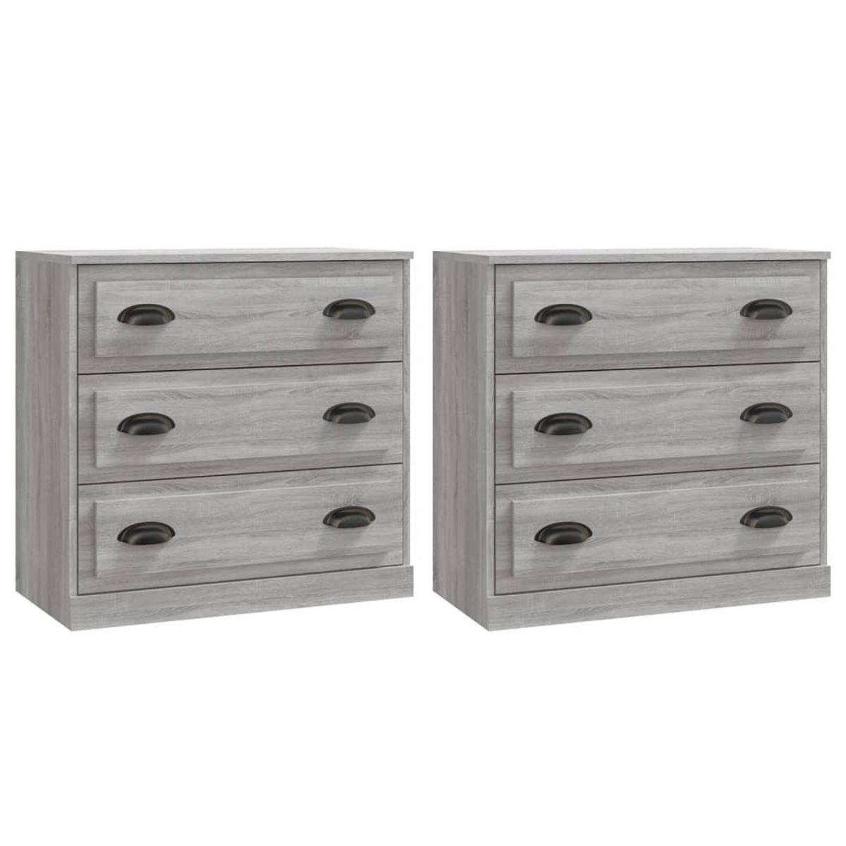 VIDAXL Buffets 2 pcs sonoma gris bois d'ingenierie