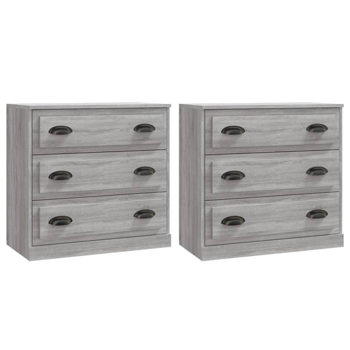 VIDAXL Buffets 2 pcs sonoma gris bois d'ingenierie