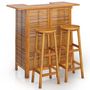 Voir la diapositive 2 : VIDAXL Ensemble de bar de jardin 3 pcs Bois d'acacia solide