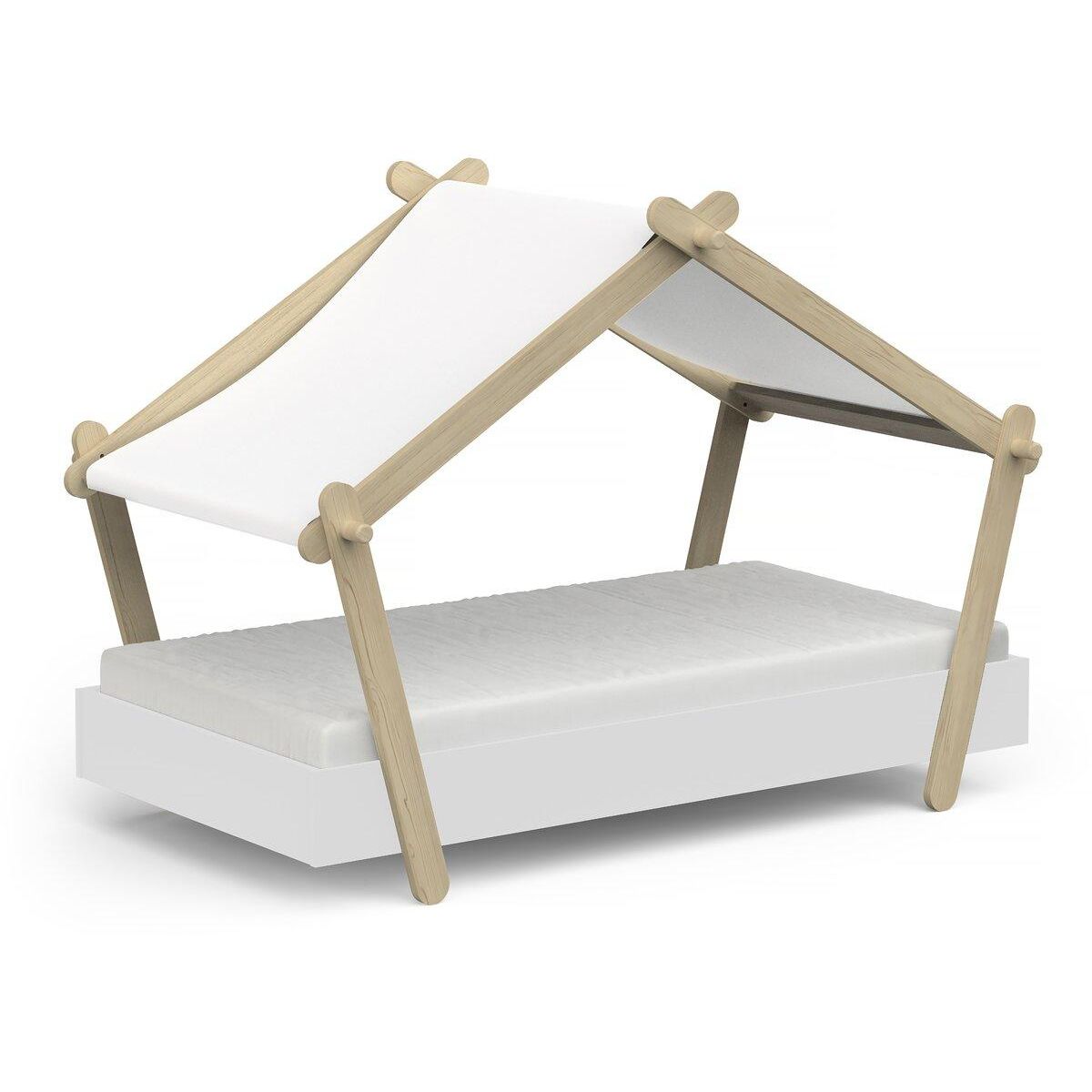 Habitat et Jardin Lit cabane surélevé enfant   Lodge   - 70 x 140 cm - Blanc mat