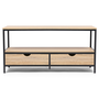 Voir la diapositive 3 : ID MARKET Meuble TV 113 cm DETROIT 2 tiroirs design industriel