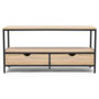 Voir la diapositive 3 : ID MARKET Meuble TV 113 cm DETROIT 2 tiroirs design industriel