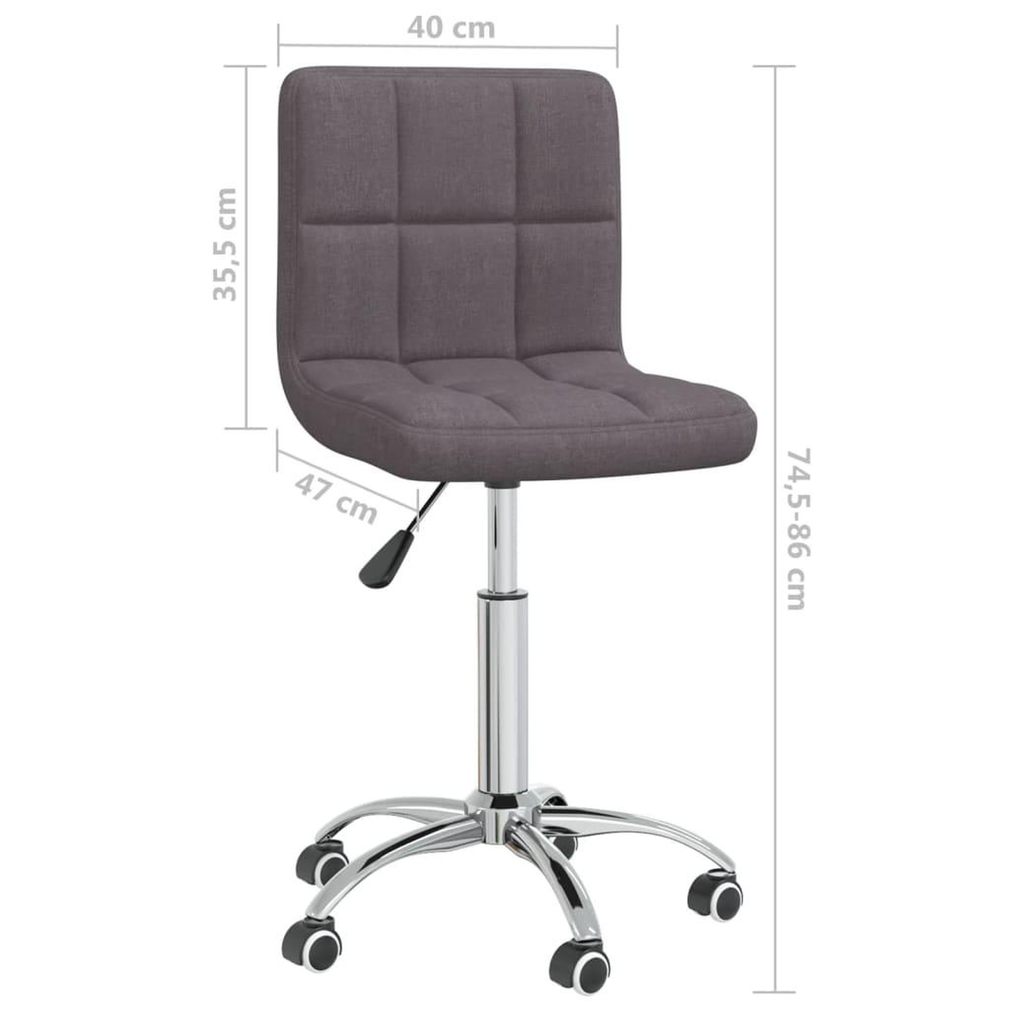 Voir la diapositive 6 : VIDAXL Chaise pivotante de salle a manger Taupe Tissu