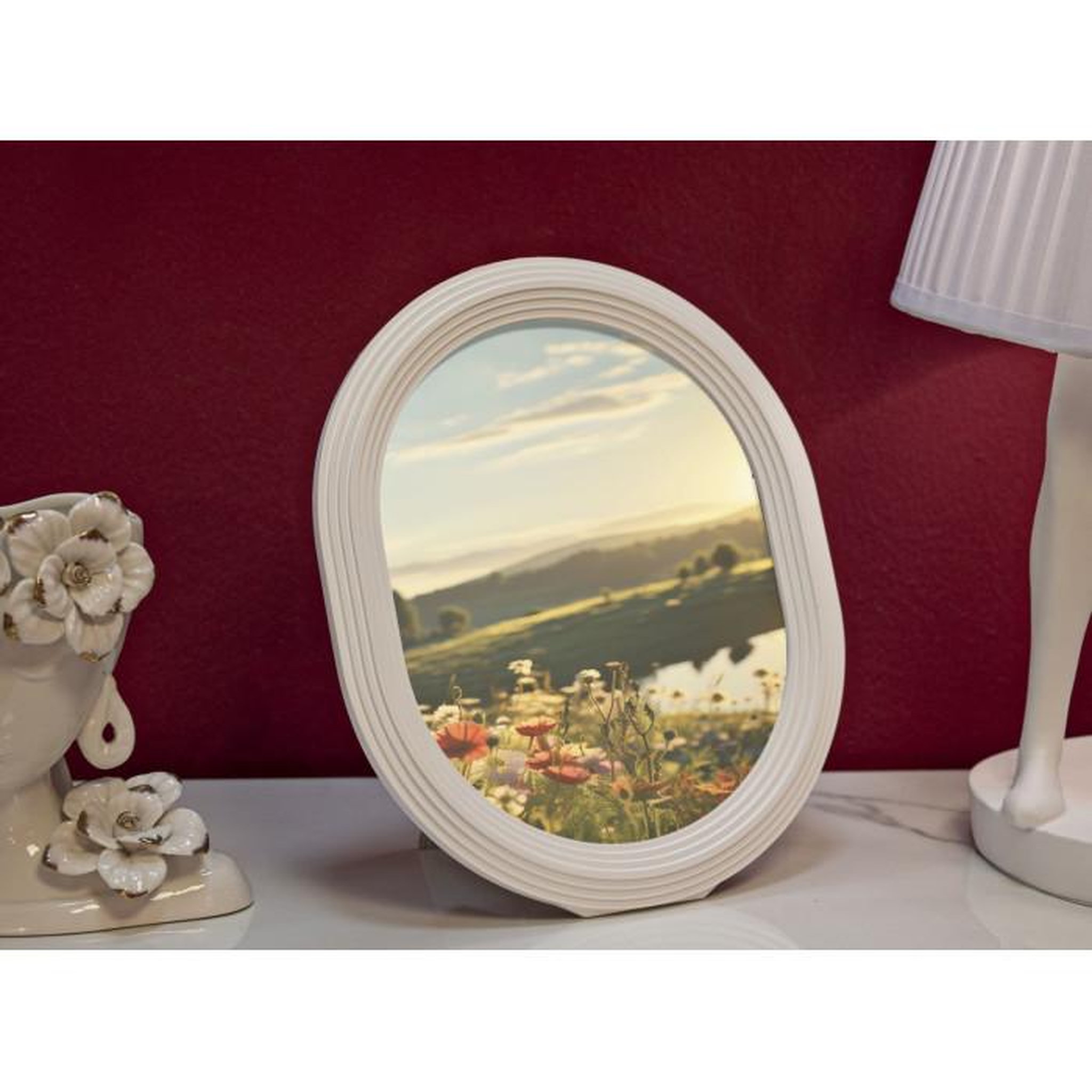 Voir la diapositive 5 : Paris Prix Cadre Photo Déco Linéaire  Ovally  20x25cm Blanc