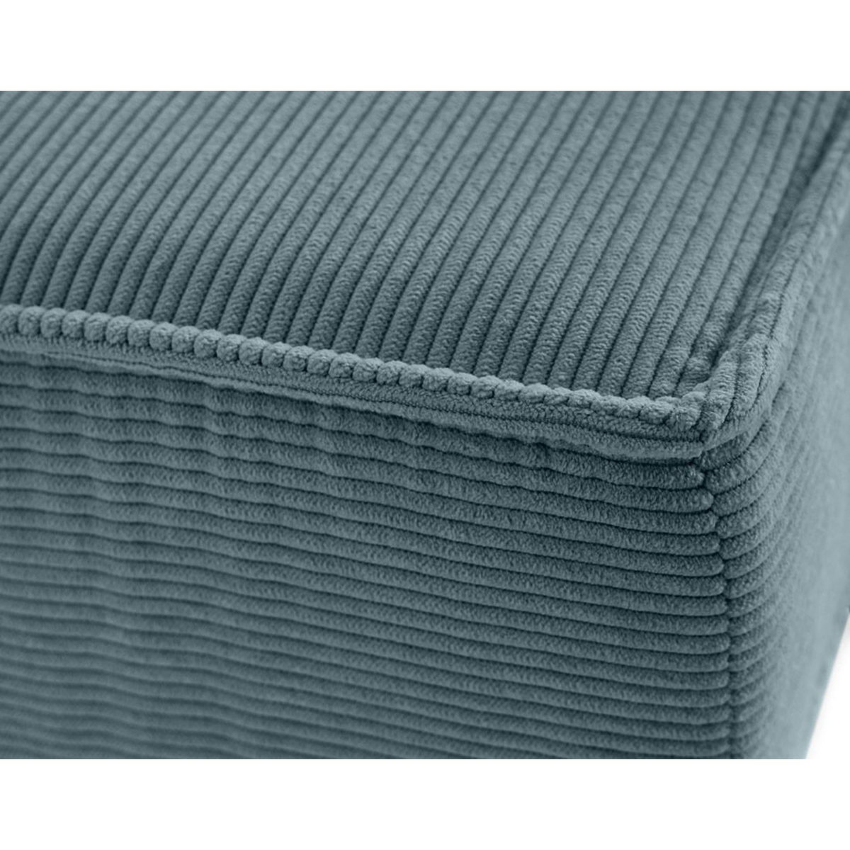 LISA DESIGN Jake - pouf en velours côtelé - pieds bois foncé