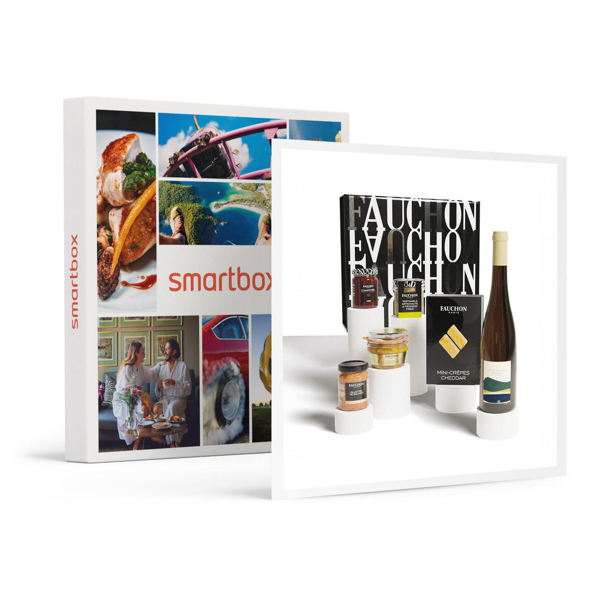 Smartbox Coffret Essentiel blanc Fauchon : délices salés et vin livrés à domicile - Coffret Cadeau Gastronomie