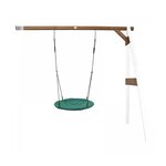 Axi House AXI Portique mural en bois Blanc Marron avec balancoire siege nid rond