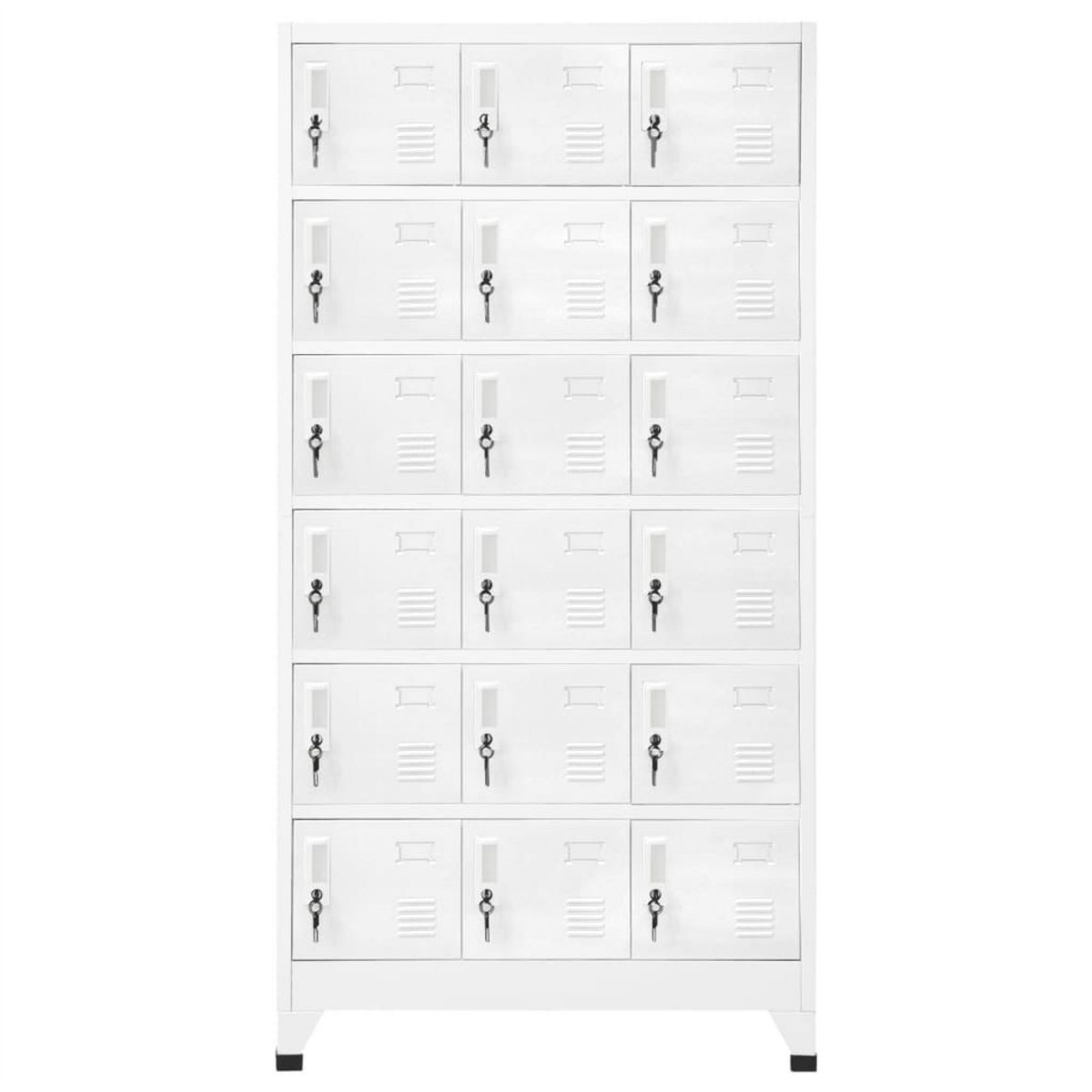 VIDAXL Armoire a casier avec 18 compartiments Metal 90x40x180 cm