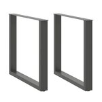 VIDAXL Pieds de table a manger forme de U 2 pcs 90x(72-73) cm acier