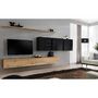 Voir la diapositive 2 : Paris Prix Meuble TV Mural Design  Switch VII  340cm Naturel & Noir