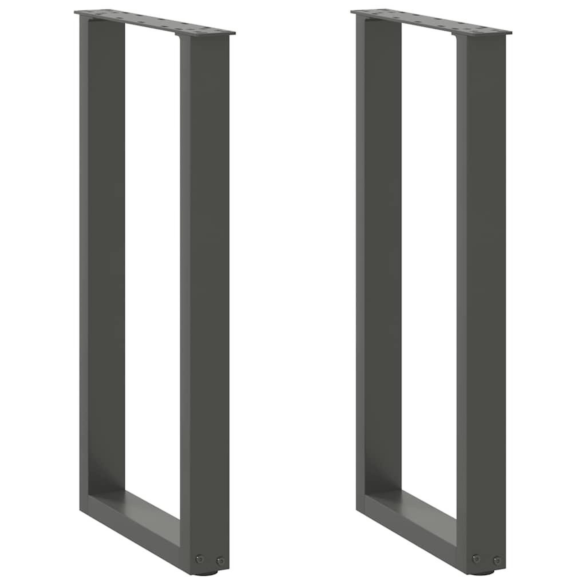 VIDAXL Pieds de table basse forme de U 2 pcs anthracite 38x(72-73) cm