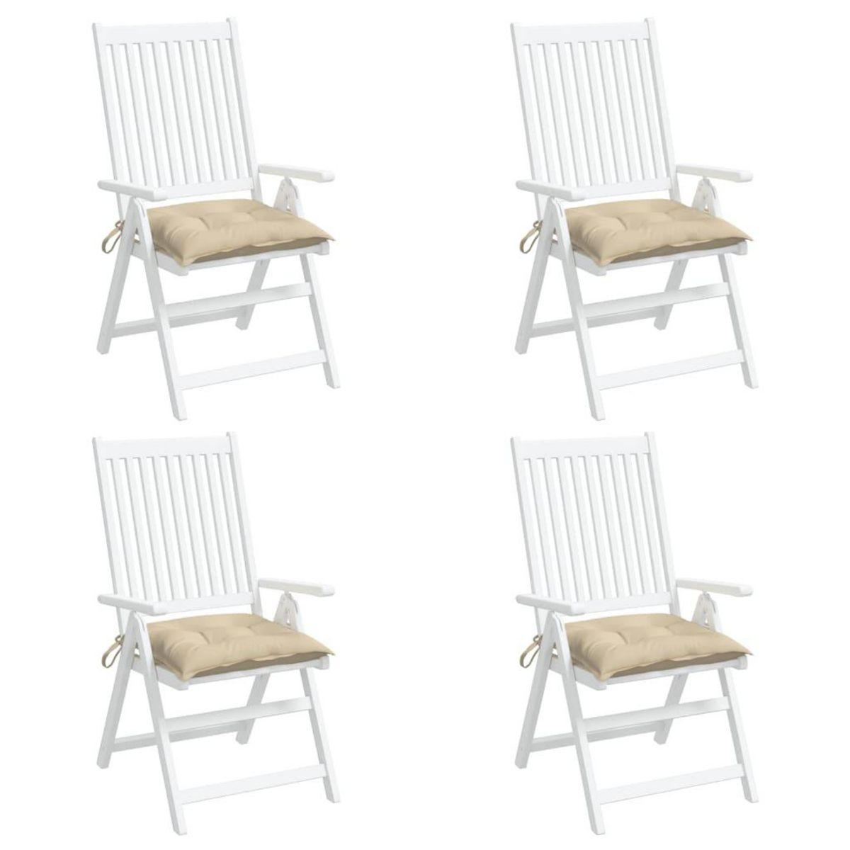 VIDAXL Coussins de chaise lot de 4 beige 50x50x7 cm tissu oxford