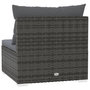 Voir la diapositive 5 : VIDAXL Canape central de jardin avec coussins gris resine tressee