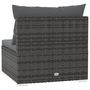 Voir la diapositive 5 : VIDAXL Canape central de jardin avec coussins gris resine tressee