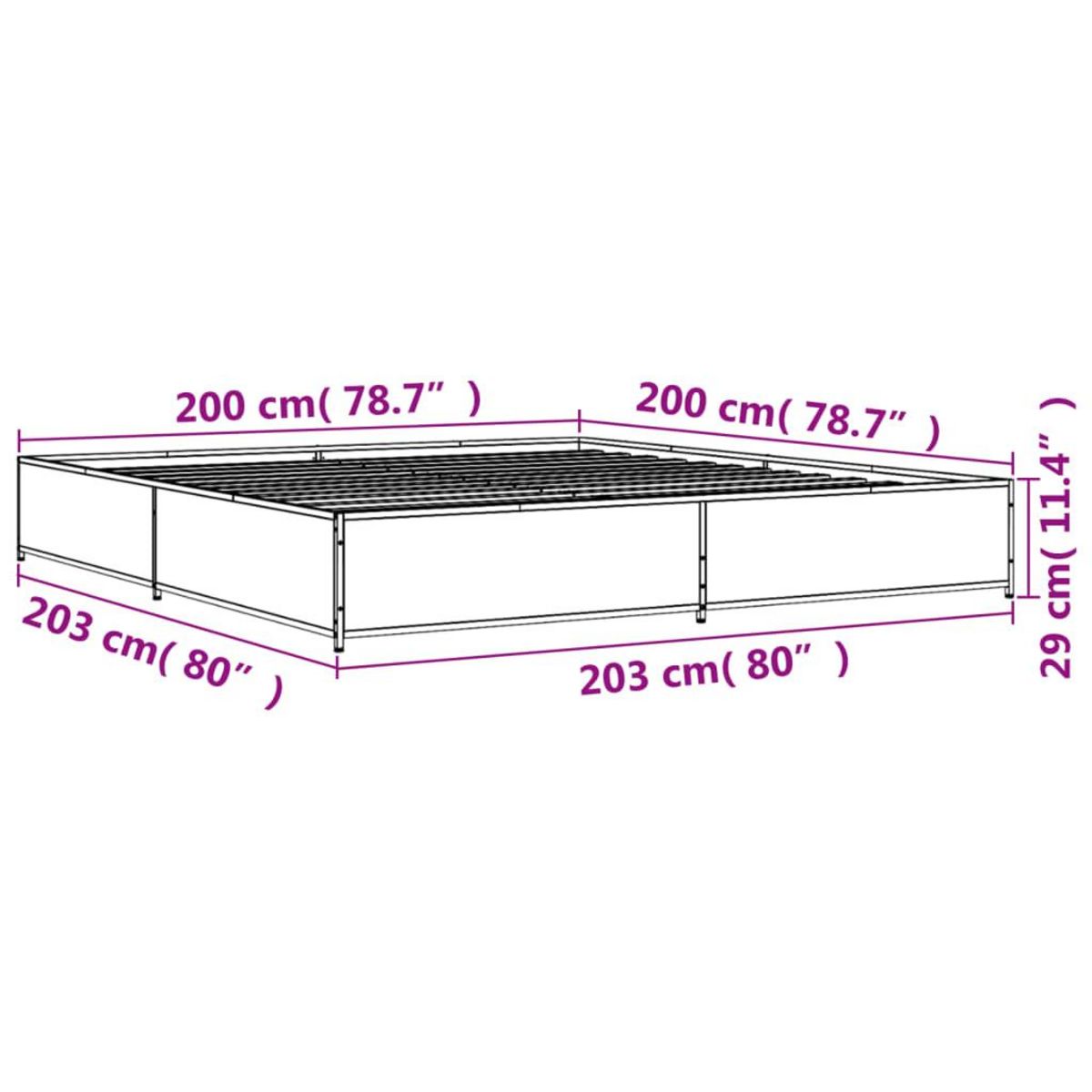 VIDAXL Cadre de lit sans matelas noir 200x200 cm