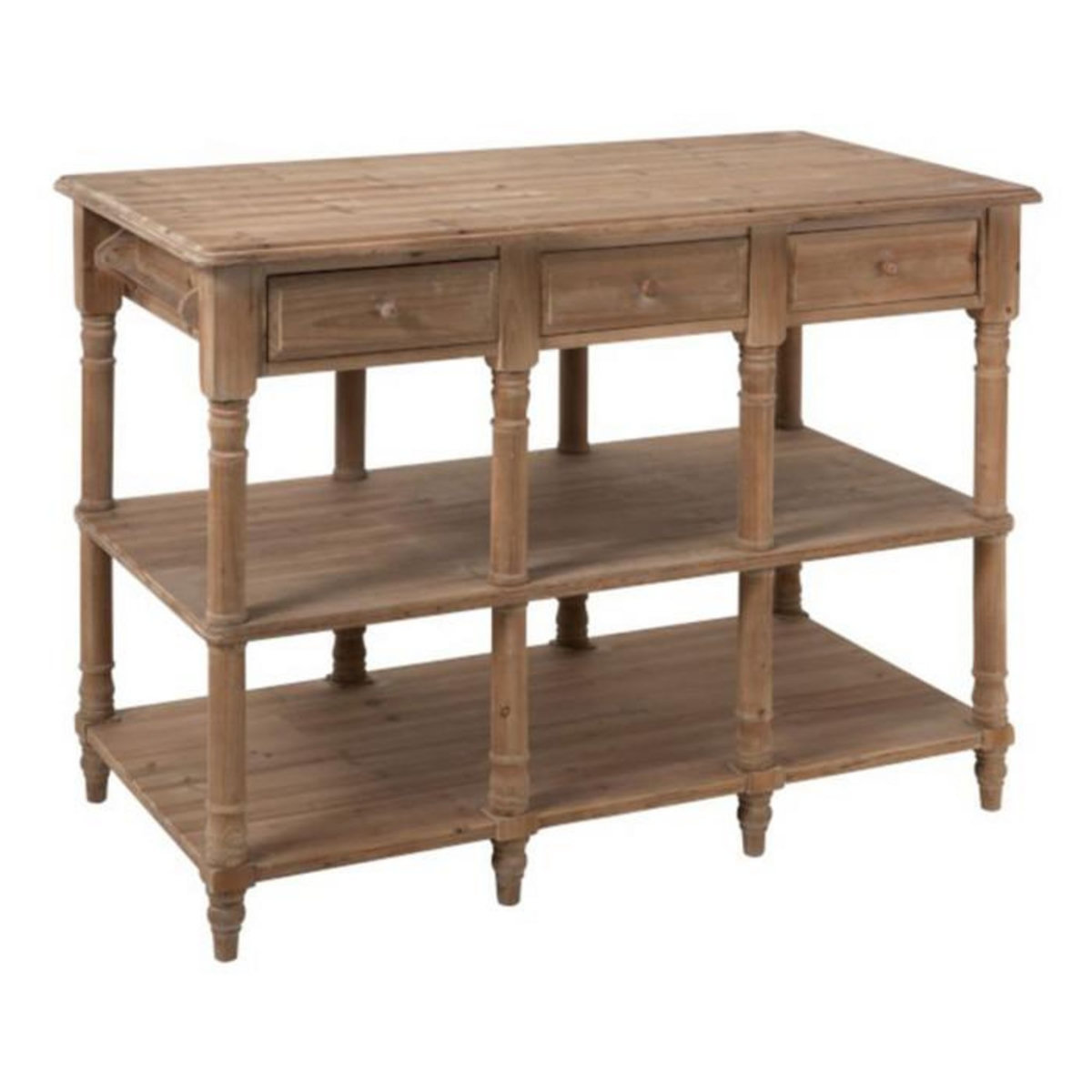 Paris Prix Console 6 Tiroirs en Bois  Bianca  131cm Naturel