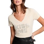 MORGAN T Shirt  Femme Morgan DBISOU. Coloris disponibles : Beige