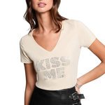MORGAN T Shirt  Femme Morgan DBISOU. Coloris disponibles : Beige