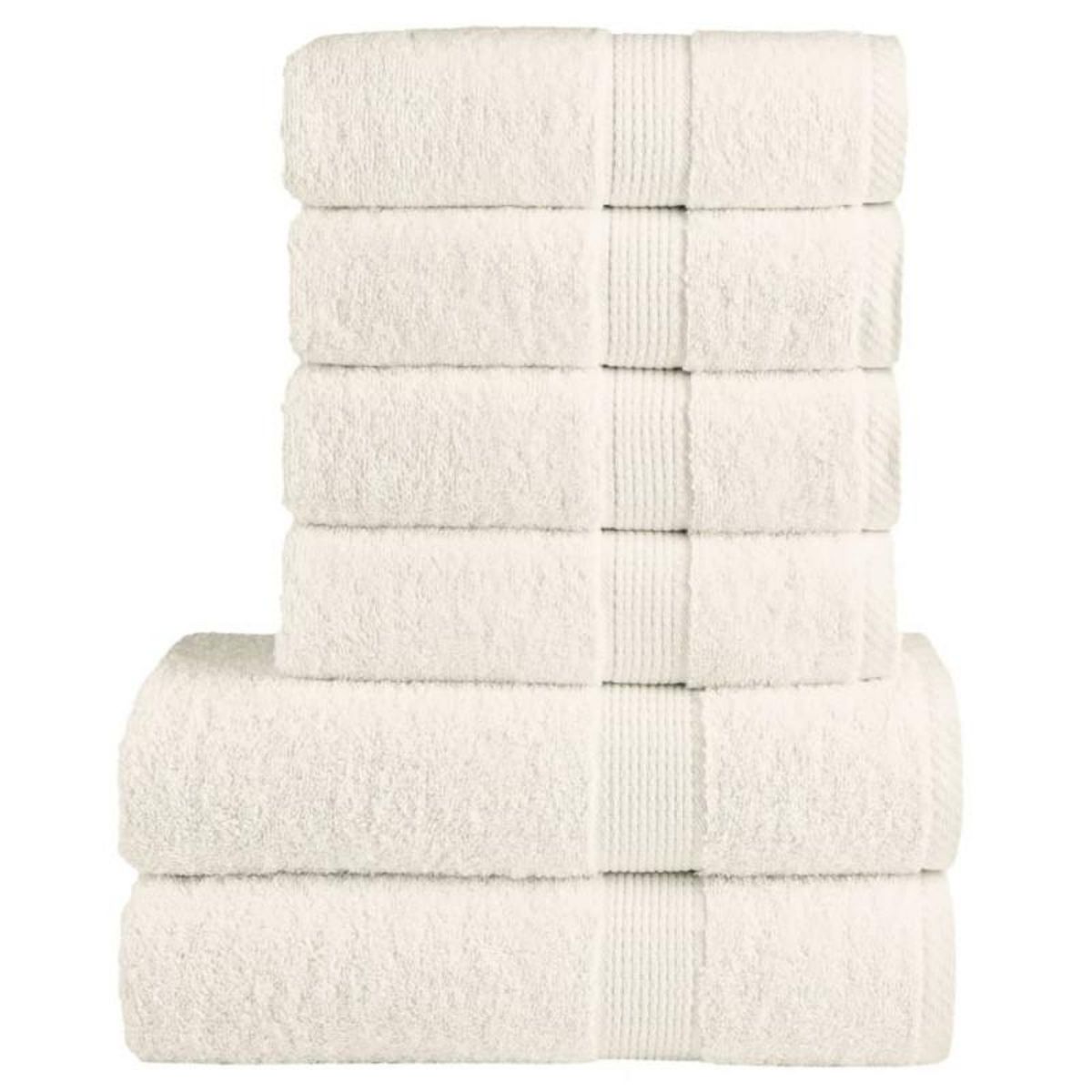 VIDAXL Ensemble de serviettes de qualité supérieure SOLUND 6 pcs crème