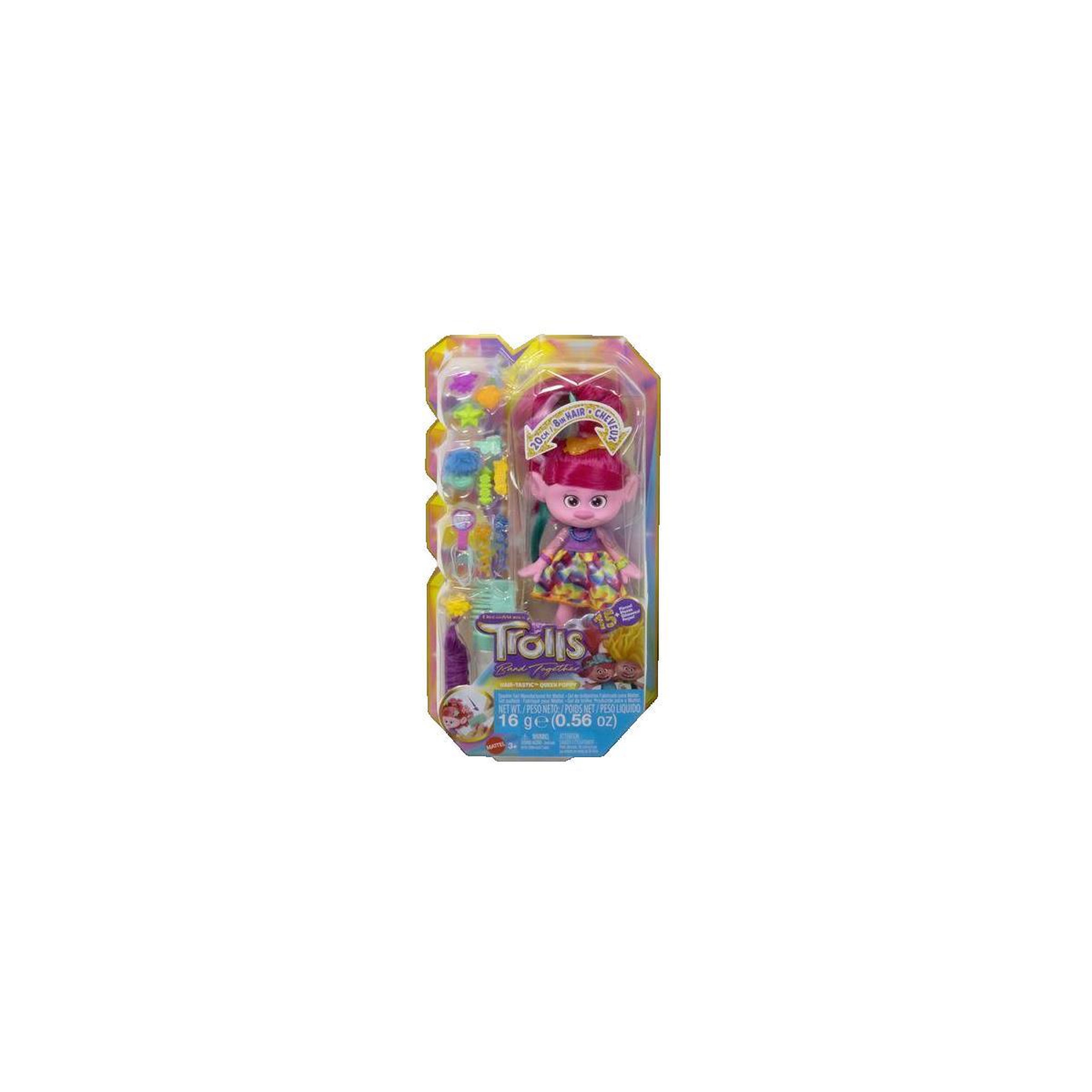 MATTEL Poupée Mattel Trolls 3 Poppy Cheveux à Paillettes