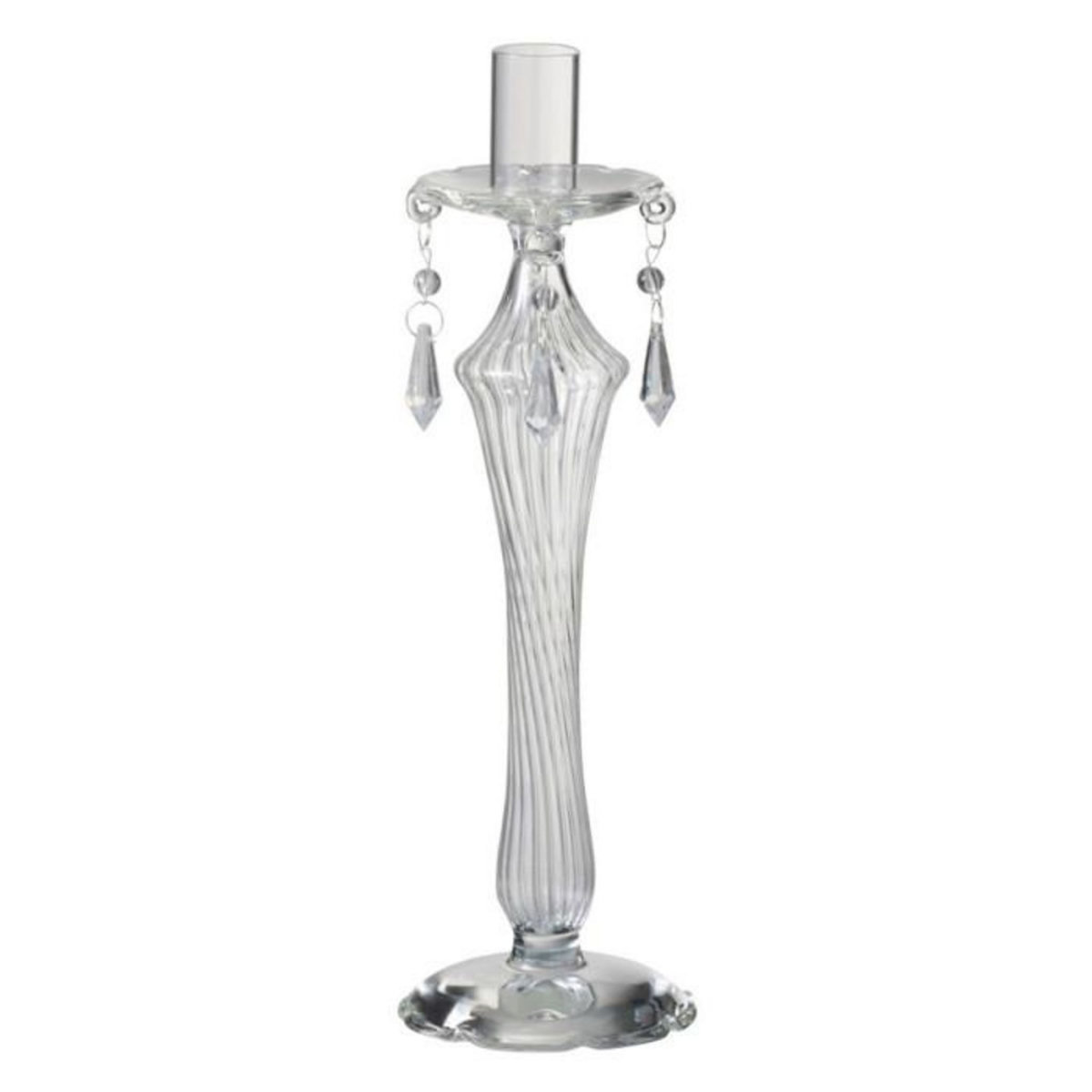 Paris Prix Bougeoir Design  Perles  28cm Transparent