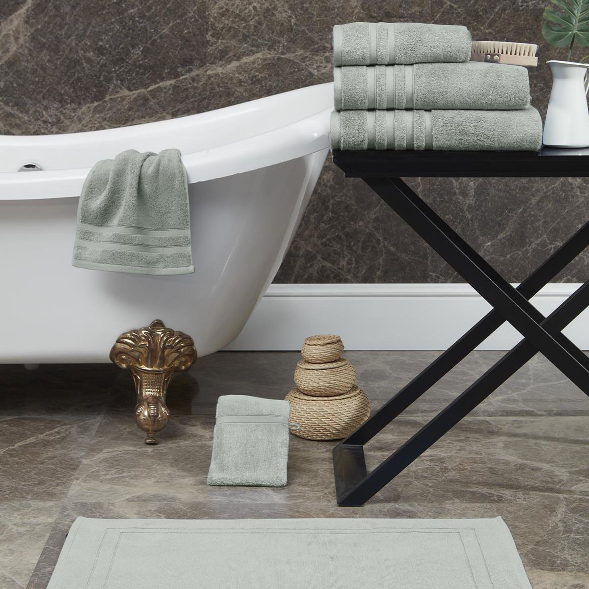 Voir la diapositive 4 : Sensei Maison Serviette de toilette 600 g/m² SENSILK - 50x100 cm