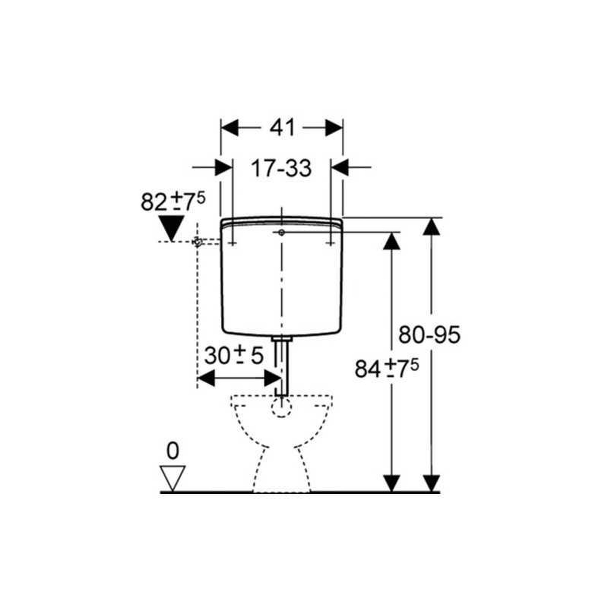 Voir la diapositive 2 : Geberit Réservoir apparent geberit ap140, rinçage double touche