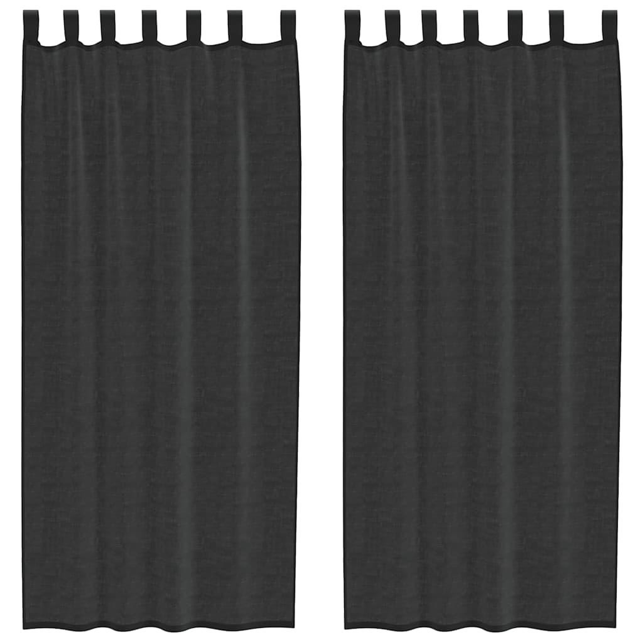 Voir la diapositive 2 : VIDAXL Rideaux en voile avec passe-tringles 2 pcs noir