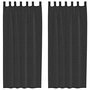 Voir la diapositive 2 : VIDAXL Rideaux en voile avec passe-tringles 2 pcs noir