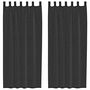 Voir la diapositive 2 : VIDAXL Rideaux en voile avec passe-tringles 2 pcs noir