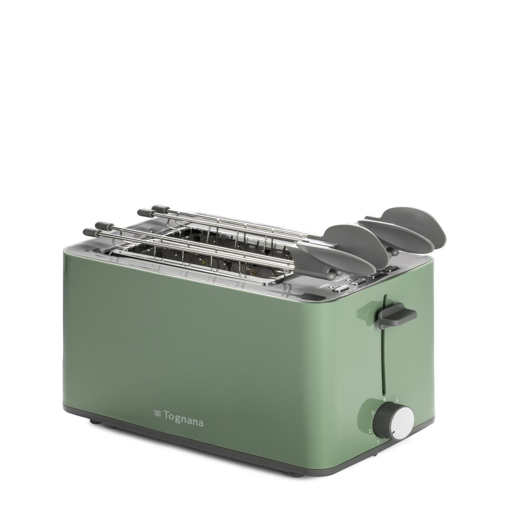Voir la diapositive 3 : tognana Grille-pain en porcelaine Tognana avec pince à pain vert sauge