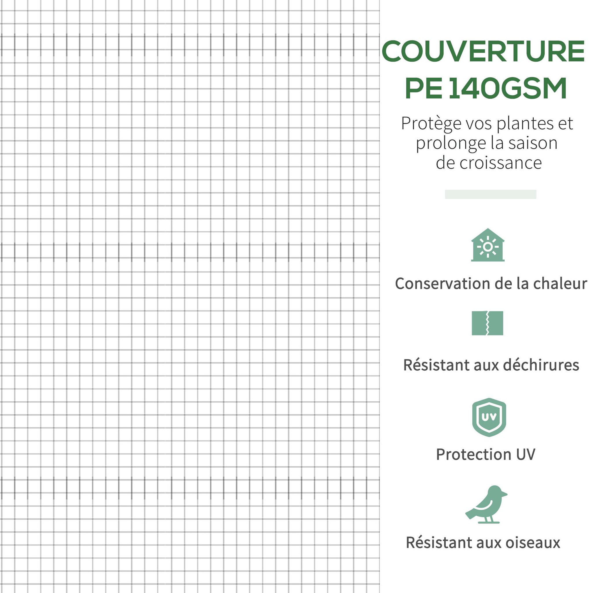 Voir la diapositive 4 : OUTSUNNY Serre de jardin tunnel 10,4 m² - 6 fenêtres et porte zippée avec moustiquaires - acier galvanisé pe blanc