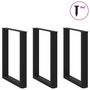 Voir la diapositive 3 : VIDAXL Pieds de table basse forme de U 3 pcs noir 70x(72-73) cm acier