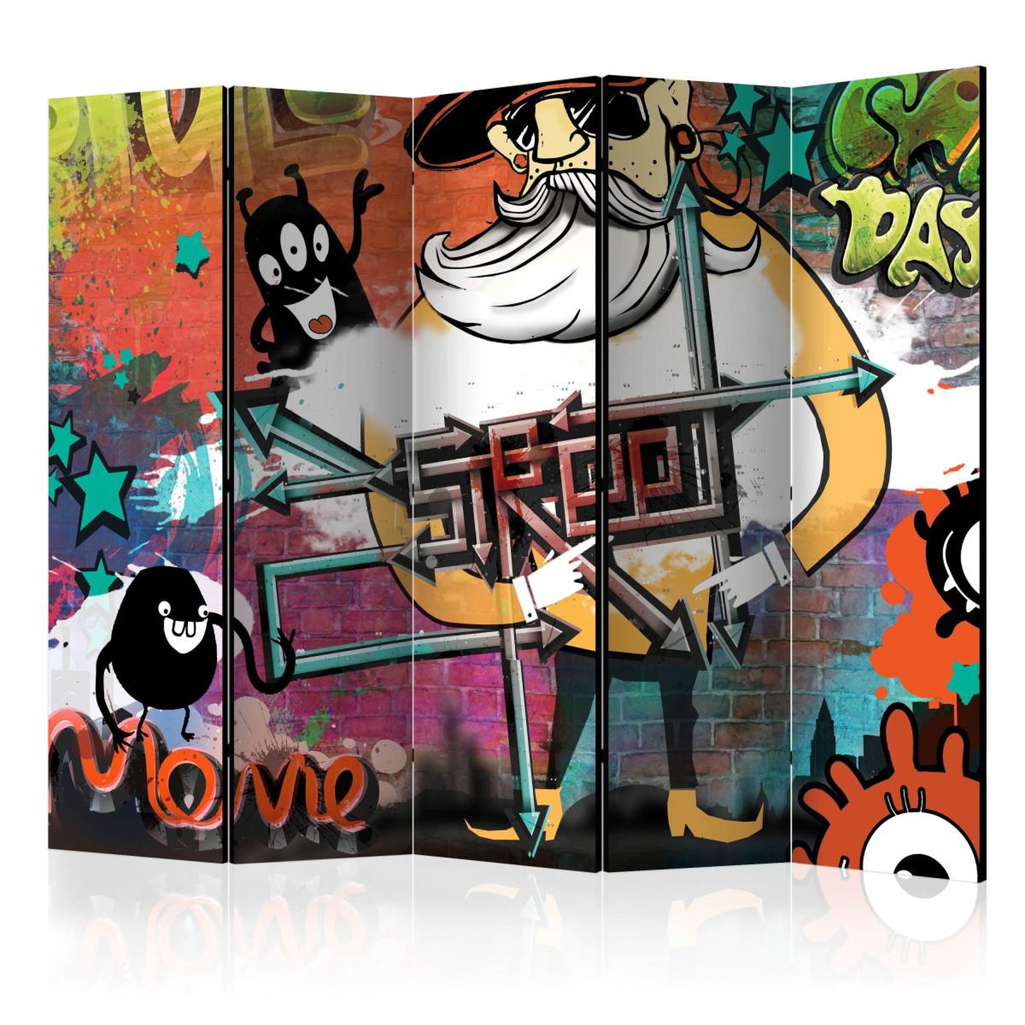 Paris Prix Paravent 5 volets  street movie  172x225cm