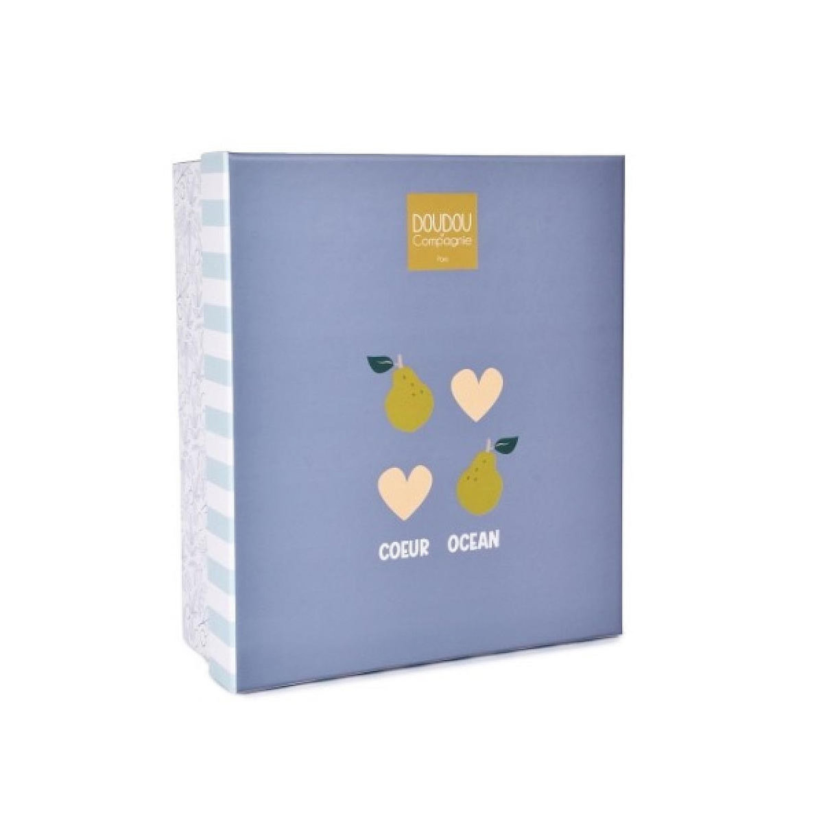 DOUDOU ET COMPAGNIE Lapin coeur Ocean - Pantin bleu avec donut 20cm