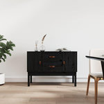 VIDAXL Buffet Noir 110x40x78 cm Bois massif de pin