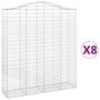 Voir la diapositive 2 : VIDAXL Paniers a gabions arques 8 pcs 200x50x220/240 cm Fer galvanise