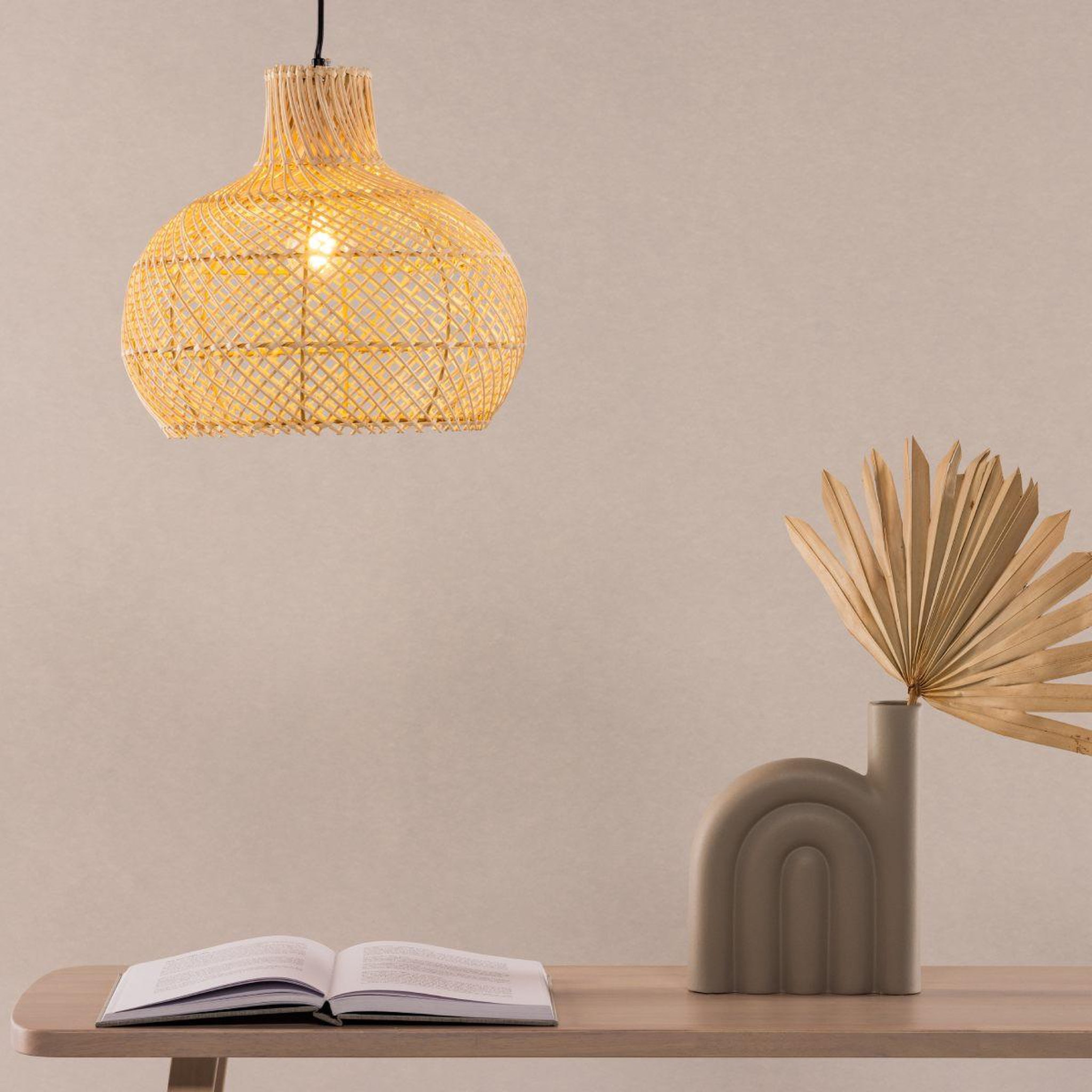 Voir la diapositive 5 : Paris Prix Lampe suspension déco en rotin  varekil  35cm naturel