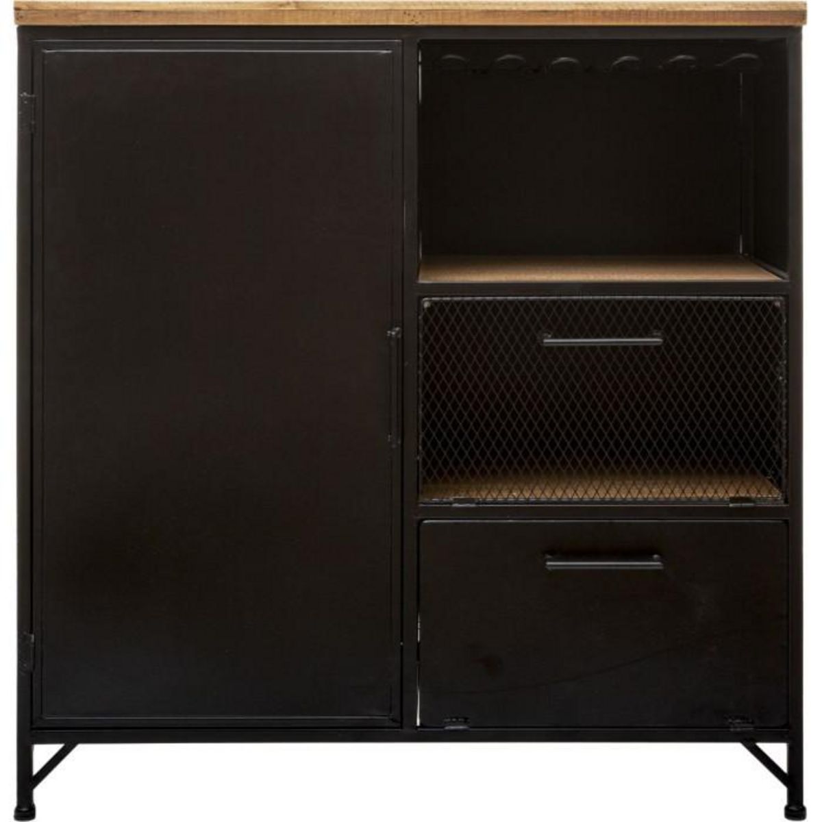 ATMOSPHERA Buffet 1 Porte & 2 Tiroirs  Cierna  85cm Noir