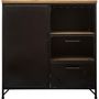 Voir la diapositive 3 : ATMOSPHERA Buffet 1 Porte & 2 Tiroirs  Cierna  85cm Noir