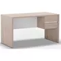 HOMIFAB Bureau 2 tiroirs effet bois et blanc 136 cm - Jess