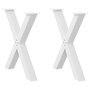 Voir la diapositive 1 : VIDAXL Pieds de table a manger forme de X 2 pcs blanc 80x(72-73) cm