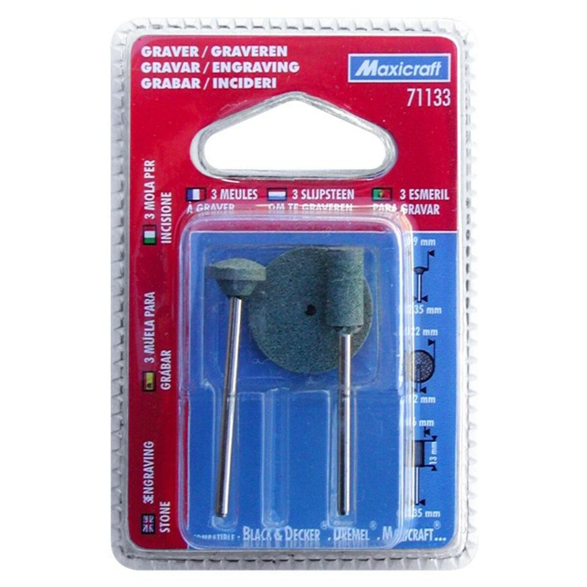 MAXICRAFT 3 meules silicium (cylindrique, lenticulaire, disque)