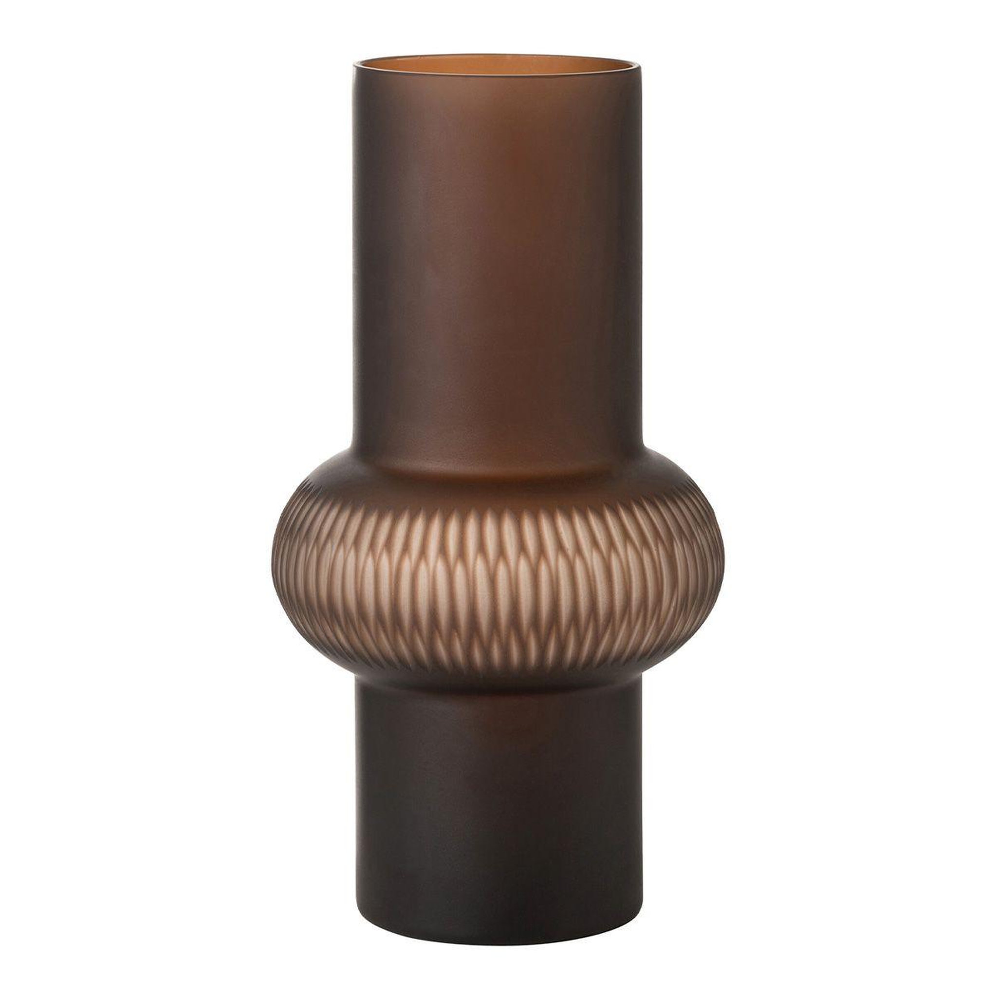 Voir la diapositive 1 : J-LINE Vase design ligne & boule  octave  35cm marron