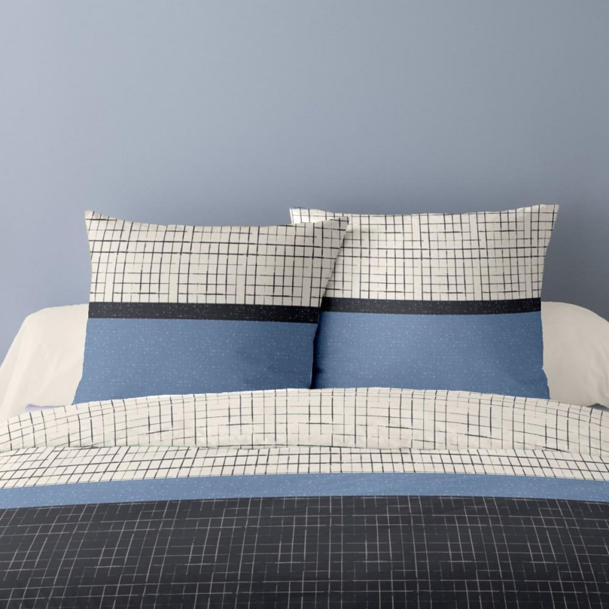 Dourev Housse de couette 240x220 HUGO + 2 taies en percale de coton 76fils