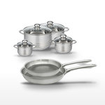 ELO Lot de 2 poêles 24/28 cm et 4 faitouts Elo Relief Passion
