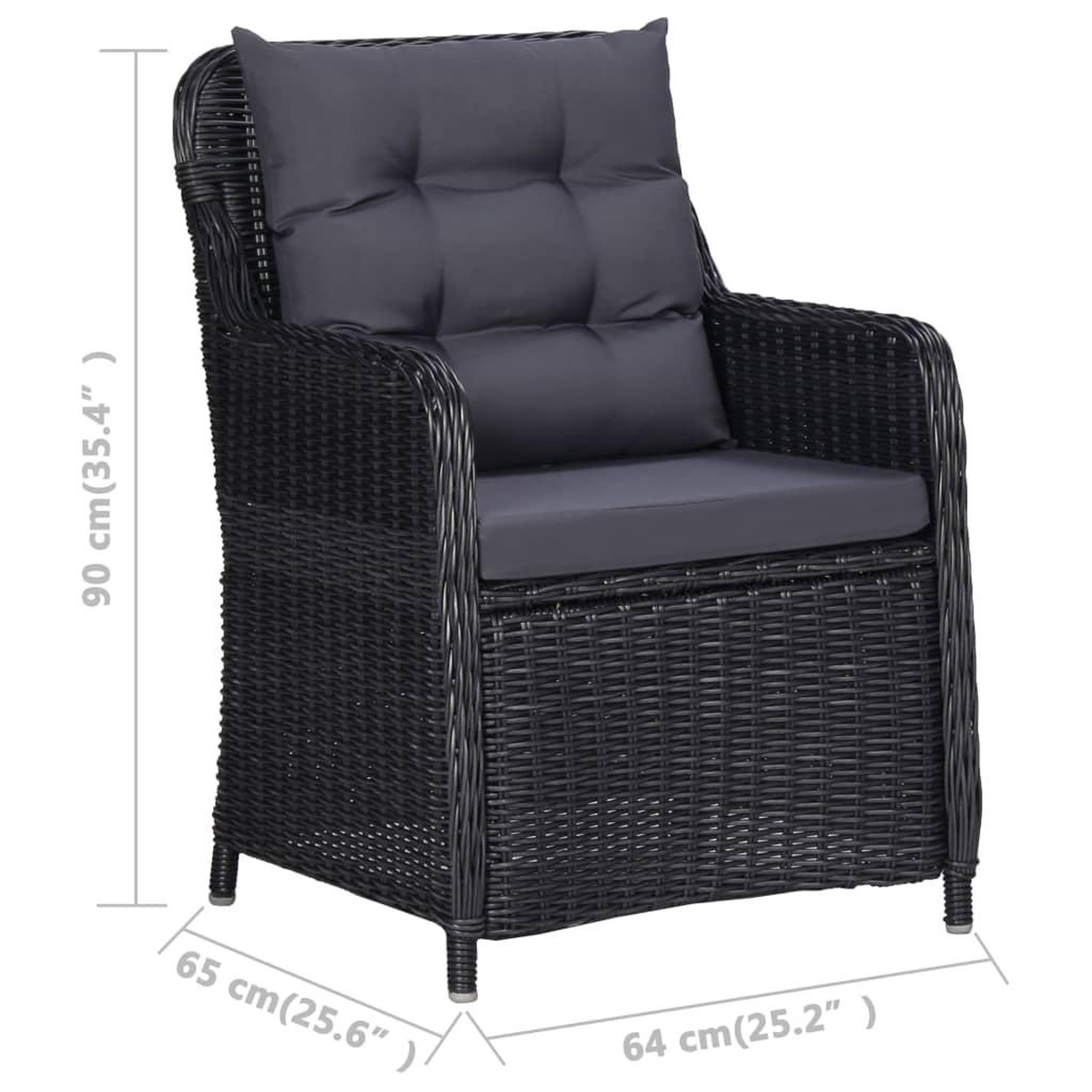 Voir la diapositive 6 : VIDAXL Ensemble a manger de jardin 7 pcs Noir